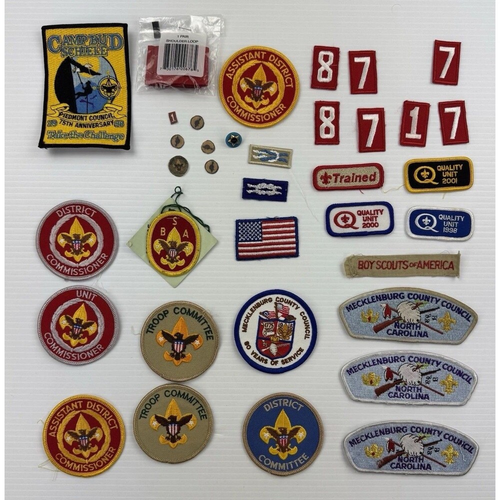 Vintage Boy Scouts of America Patch Lot District Council Unit Trained BSA